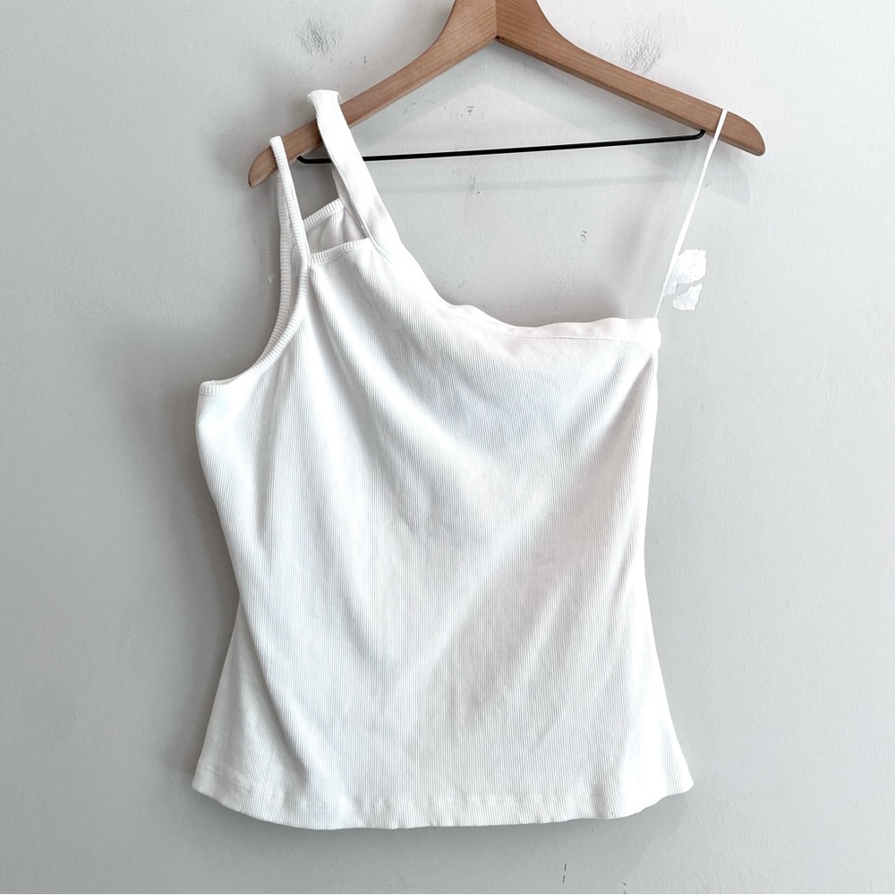 Maeve One-Shoulder Ribbed Tank Top - Picture 3 of 11